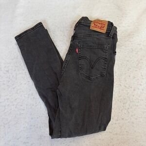 Levi's 721 High Rise Skinny Jeans Womens W27 L29 Gray Washed Denim Stretch